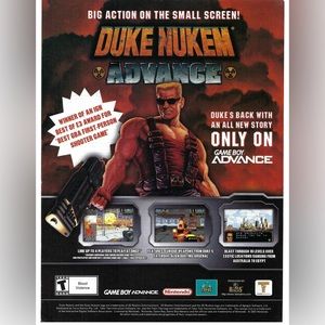 2002 Duke Nukem Advance Nintendo Gameboy Video Game Vintage Print Ad/Poster